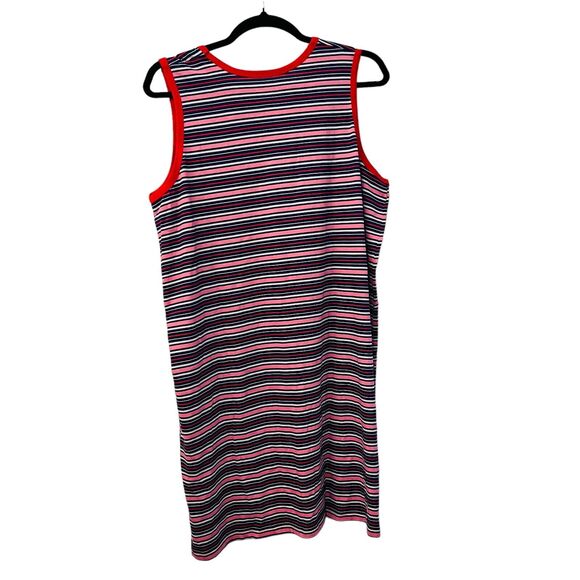 Dreams & Co Womens Sleepshirt 1X Lounge Dress Striped Sleeveless Round Neck - Picture 4 of 7